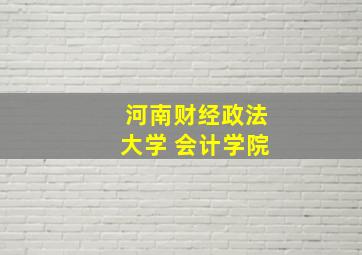 河南财经政法大学 会计学院